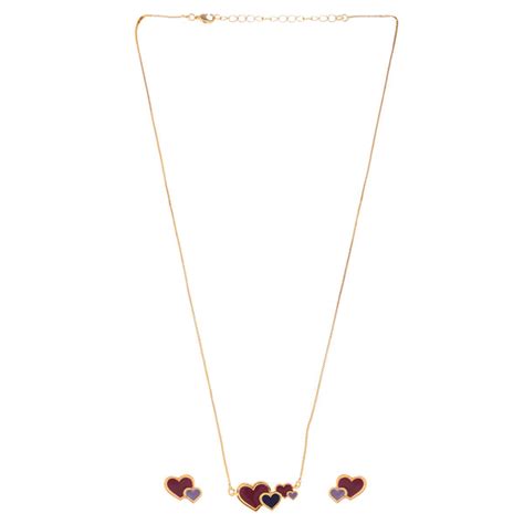 Enamelled Hearts Pendant Set – VOYLLA