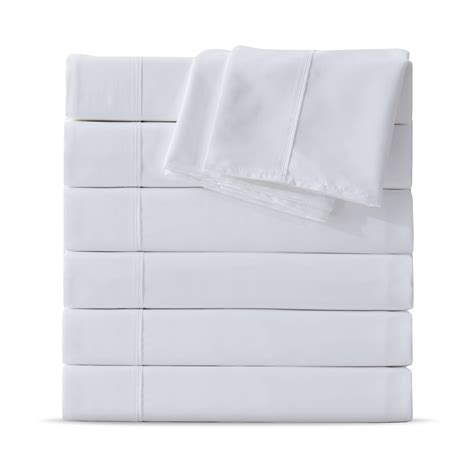 Maple&Stone Twin Flat Sheet 6 Pack,Premium Soft & Breathable,Brushed ...