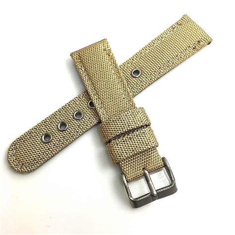 Timex Compatible Beige Military Style Nylon Strap 22mm Replacement ...