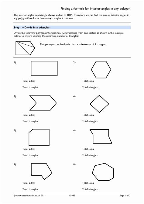 Intermediate Value theorem Worksheet Fresh Finding A formula for Interior Angles In Any Polygon ...