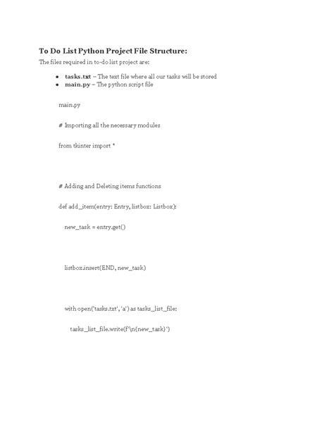To Do List Python Project File Structure - Initializing the window and ...