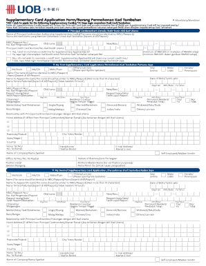 Fillable Online Supplementary Card Application FormBorang Permohonan ...