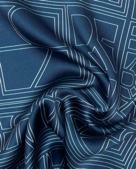 Buy Dani - Dark Blue Monogram Print 100% Silk Pocket Square| Rare Rabbit