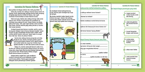 Baca Petikan dan Jawab Soalan - Lawatan Ke Taman Haiwan