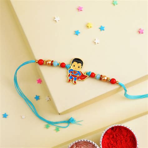 Send Charming Superman Kids Rakhi Online