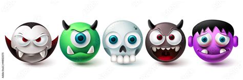 Smileys demon emoji vector set. Smiley emojis halloween red mascot ...