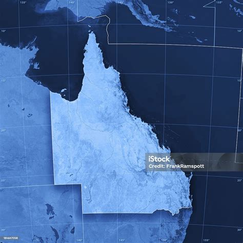 Queensland Topographic Map Stock Photo - Download Image Now - Queensland, Map, Australia - iStock