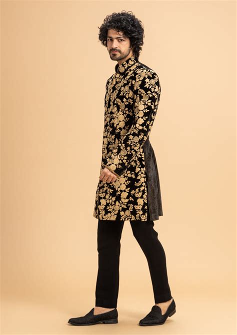 Black Velvet Indo Western with Dori work – MILLIONAIRE FASHIONS PRIVATE ...