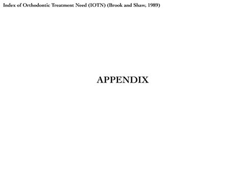 Index of Orthodontic Treatment Need (IOTN) | PDF