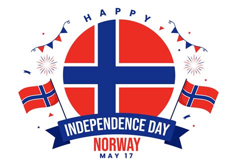 Norway Independence Day Vector Illustration on May 17 with Flag of ...