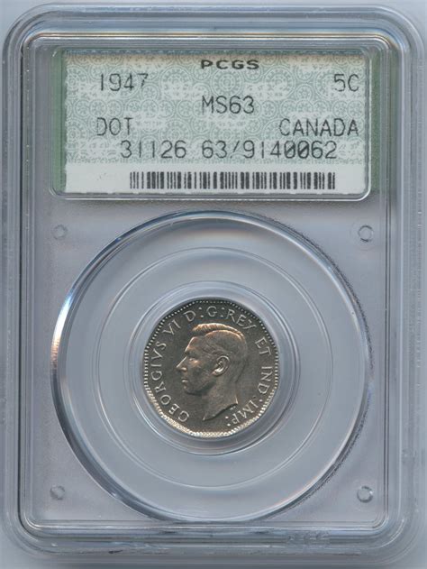 1947 Five Cents - Dot