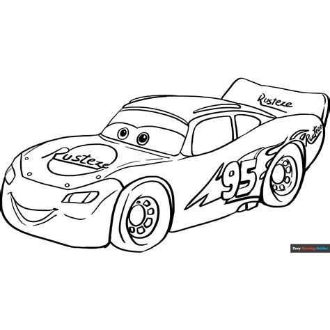 Easy Lightning Mcqueen Coloring Page