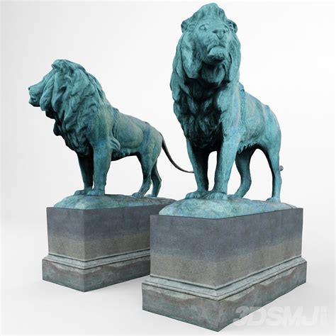 狮子雕塑-3D模型-模匠网,3D模型下载,免费模型下载,国外模型下载