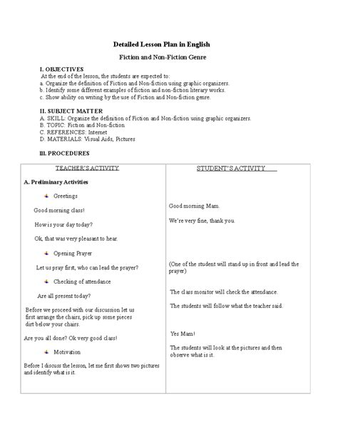 Detailed Lesson Plan in English - Detailed Lesson Plan in English ...