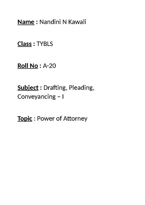 POA Drafting, Pleading & Conveyancing - Power of Attorney Explained ...