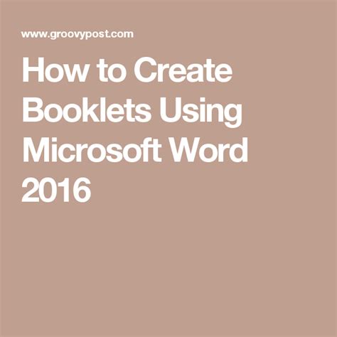 Image result for Create Booklets Using Word