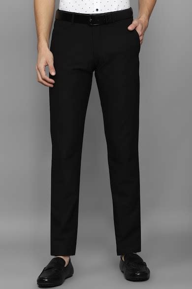 Buy Men Black Slim Fit Solid Formal Trousers Online - 892172 | Allen Solly