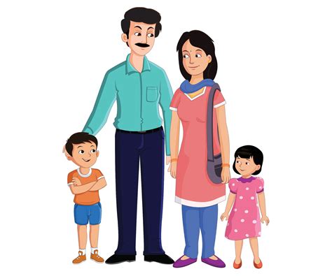 Mother, father, son and daughter 35599126 Vector Art at Vecteezy
