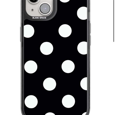 Black and white polka dot phone case for iPhone 15,... | Depop