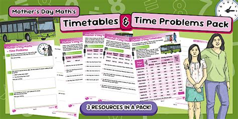 Mother's Day Maths: Timetables and Time Problems Pack Y4-6
