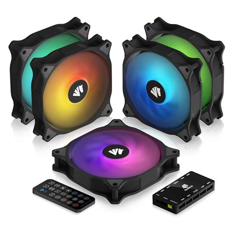 ASIAHORSE WD-001 Series 120mm Case Fan with Controller, Black 5V ARGB ...