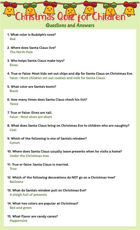 Best Free Christmas Picture Quiz With Answers Printable - Ark for Kids