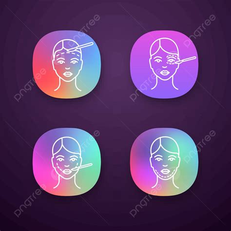 Plastic Surgery App Icons Set Flat Liposuction Ui Vector, Flat, Liposuction, Ui PNG and Vector ...
