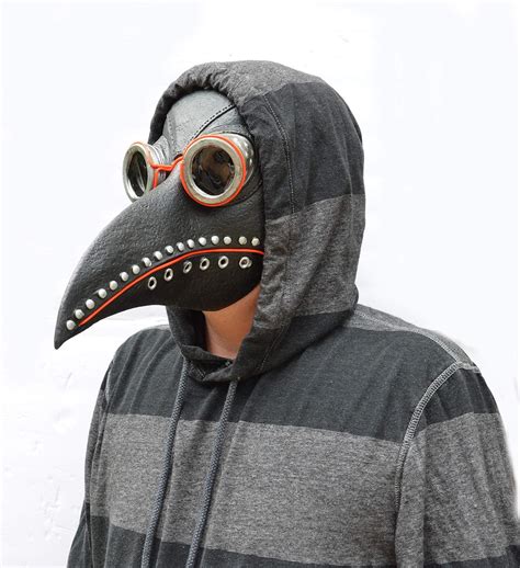 Buy Plague Doctor Halloween Mask EL Wire Light up LED GLOW Dr Bird Crow ...