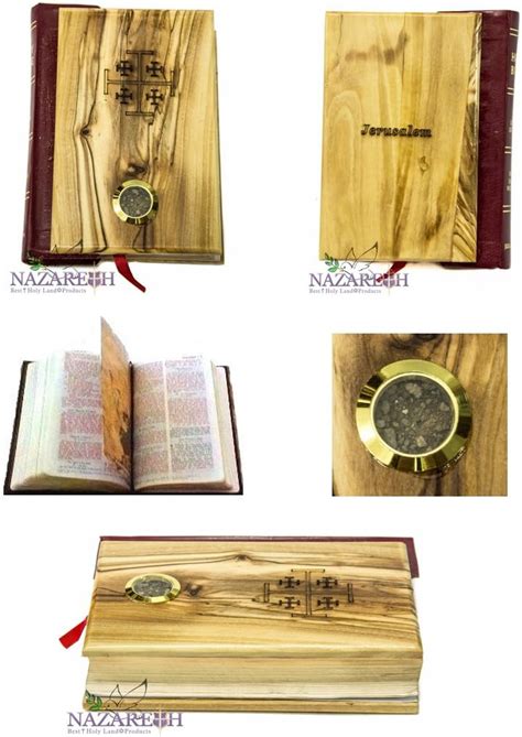 Nazareth Olive Wood Millennium Bible with Jerusalem Cross and India | Ubuy