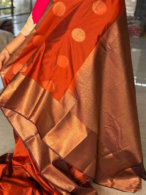 Burnt Orange Saree 2 – Southloom.com - Kerala Handloom and Indian ...