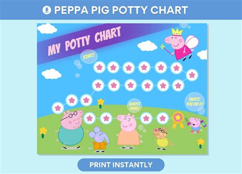 Peppa Pig Potty Training Chart Printable Sticker Chart For, 58% OFF