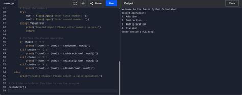Image result for Basic Calculator Python Code