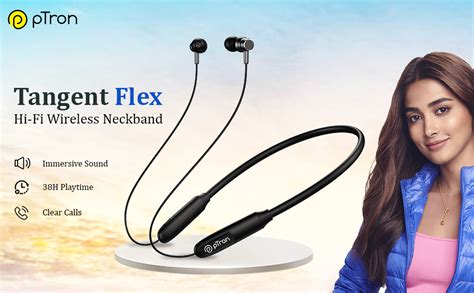 pTron Tangent Flex Bluetooth 5.3 Wireless In-Ear Headphone with Mic ...