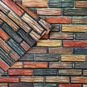 NuWallpaper 250 cm Red 3D Brick Wall Papers for Wall, Wall sticker for ...