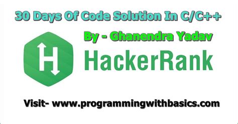 HackerRank 30 Days of Code 的图像结果
