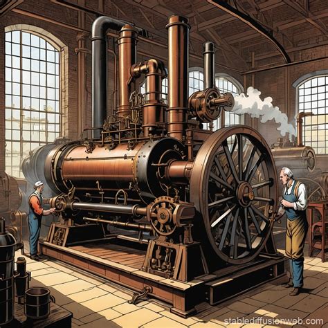 James Watt's Improved Steam Engine | Stable Diffusion Online