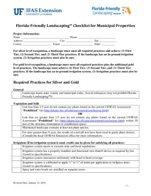 Fillable Online ffl ifas ufl IRRIGATION OR LANDSCAPING CHECKLIST FORM ...