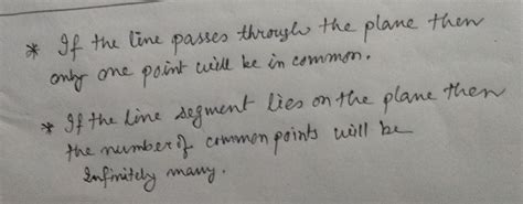 A line segment and a plane can have how many points in common - Brainly.in