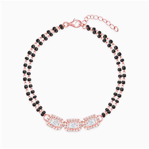 Rose Gold Zircon Radiant Mangalsutra Bracelet – GIVA