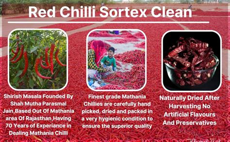 Shirish Masala Mathania Red Chilli (Lal Mirch)(Stemless) ( 300g),Sortex Clean, 70 Years of Trust ...