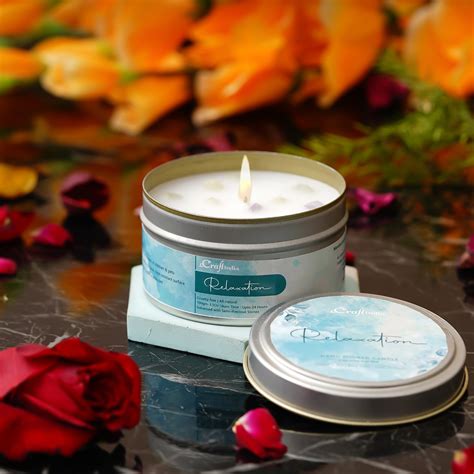 Relaxation Hand Poured Soya Wax Candle (100 Gm, burn time up to 24 hrs ...