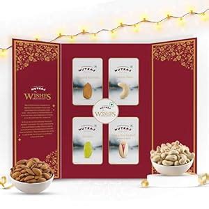 Nutraj Diwali Dry Fruits Gift Box 800g | 4 Item Combo - Almond Kernels ...
