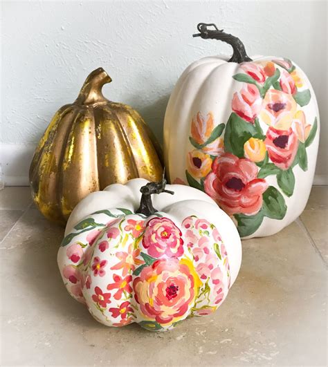 Painted floral pumpkins | Painted pumpkins, Pumpkin decorating ...