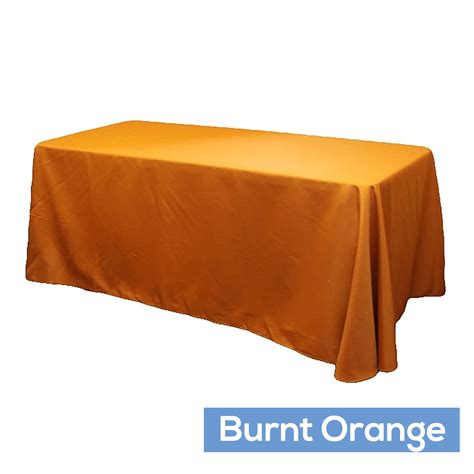 90 x 132 Rectangular Oblong 200 GSM Polyester Tablecloth - Burnt Orange