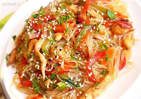 Фунчоза с курицей и овощами рецепт с соевым соусом пошаговый