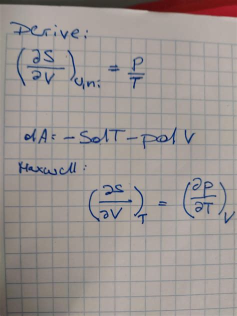 Thermodynamics: Derive relation : r/chemhelp