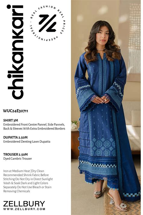 ZELLBURY CHIKANKARI UN-STITCHED LAWN EMBROIDERED [Z-0711 ] – Siyaab ...