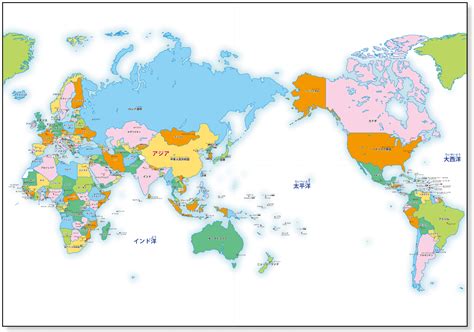 子ども用 世界地図 【カラー/ 国名・首都名】 無料ダウンロード・印刷｜ちびむすドリル【小学生】