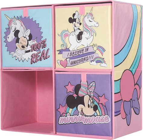 Buy Disney Minnie Mouse Collapsible Soft Storage Cubby with 3 ...