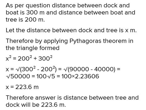 A fishing boat lies 200 m due south of a large tree on the shoreline ...